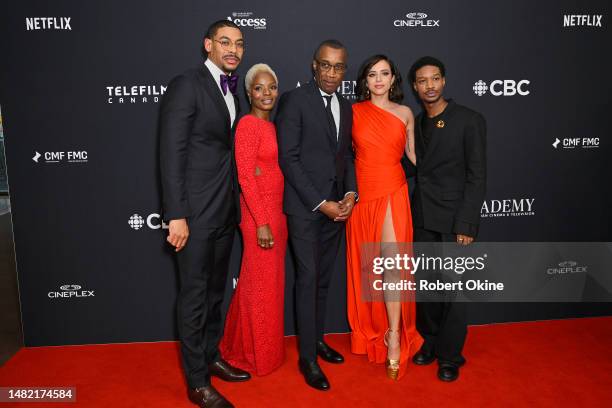 Aaron Pierre, Marsha Stephanie Blake, Clement Virgo, Kiana Madeira, and Lamar Johnson arrive at the Cinematic Arts Awards, presented by Telefilm...