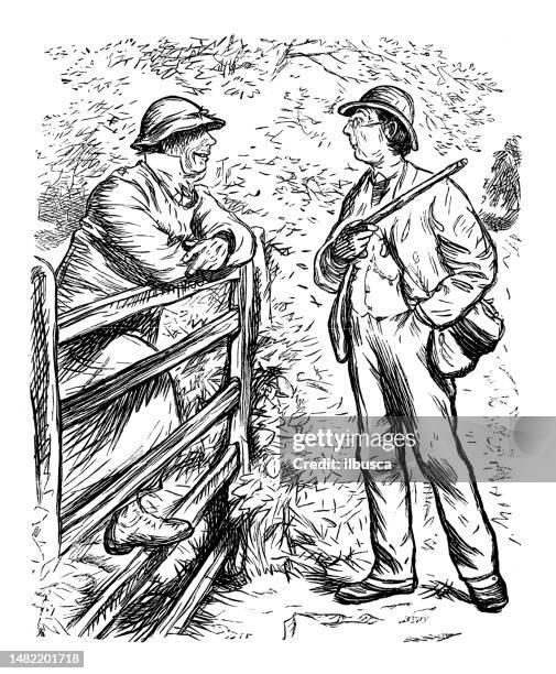 british satire caricature comic cartoon illustration - stick plant part stock illustrations