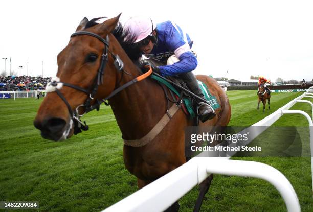 Pic D'Orhy ridden by Harry Cobden wins the Marsh Chase on Ladies Day during the second day of the Grand National Festival at Aintree Racecourse on...