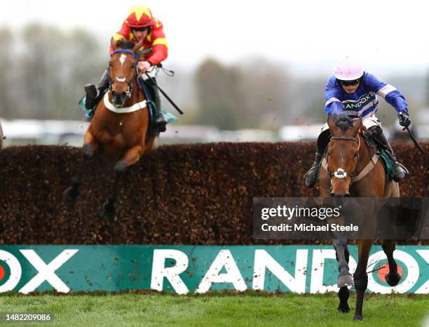 Pic D'Orhy ridden by Harry Cobden wins the Marsh Chase on Ladies Day during the second day of the Grand National Festival at Aintree Racecourse on...