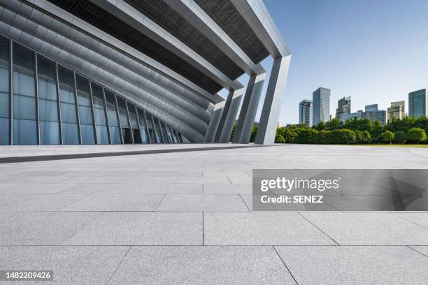 empty square by modern architectures - city building entrance stock pictures, royalty-free photos & images