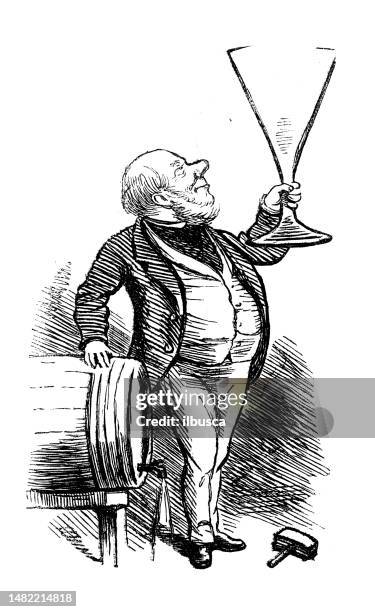 british satire caricature comic cartoon illustration - big glasses stock illustrations