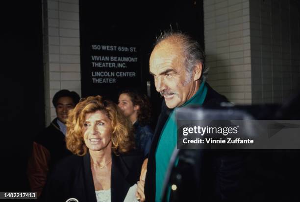 Micheline Roquebrune and Sean Connery during "Waiting for Godot" premiere at Lincoln Center in New York City, New York, United States, 6th November...