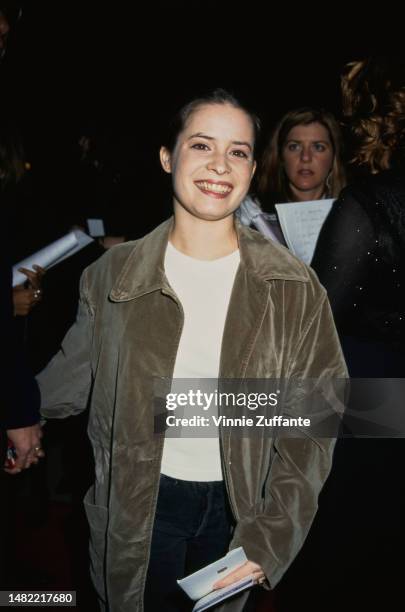 Holly Marie Combs at the premiere of the film 'Dumb and Dumber' at the Cinerama Dome in Hollywood, California, USA, 6th December 1994.