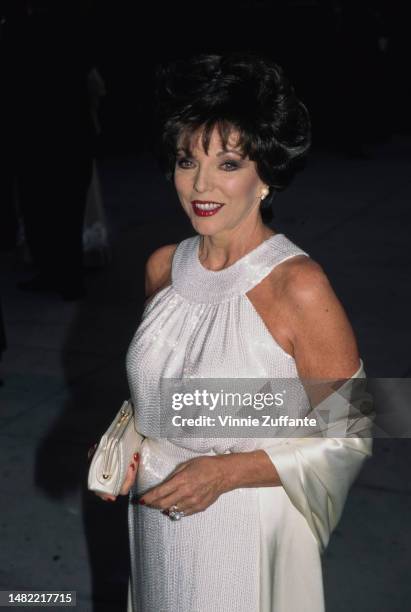 Joan Collins during 1997 Vanity Fair Oscar Party at Morton's Restaurant in Beverly Hills, California, United States, 24th March 1997.