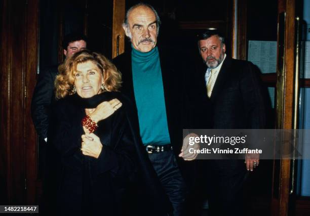 Micheline Roquebrune and Sean Connery during "Waiting for Godot" premiere at Lincoln Center in New York City, New York, United States, 6th November...