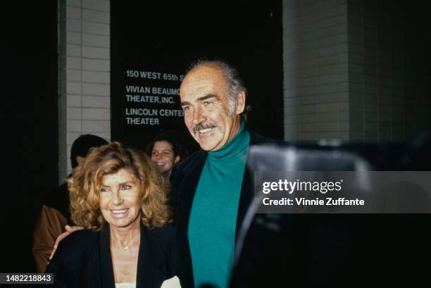 Micheline Roquebrune and Sean Connery during "Waiting for Godot" premiere at Lincoln Center in New York City, New York, United States, 6th November...