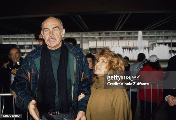 Sean Connery and wife Micheline Roquebrune attend the premiere of "Hook" at Cineplex Odeon Cinema in Century City, California, United States, 8th...