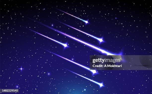 meteorites. - star field stock illustrations