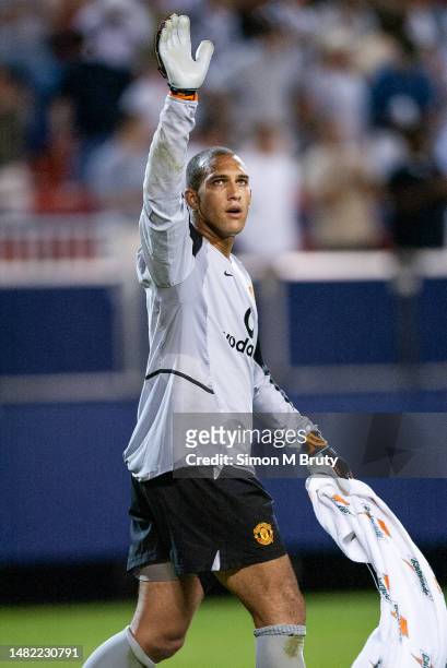 Tim Howard goalkeeper of Manchester United in action during Champions World Soccer Series between Manchester United and Juventus at the Giants...