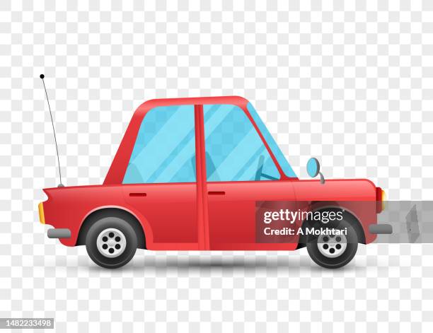 cartoon car - transparent car stock illustrations