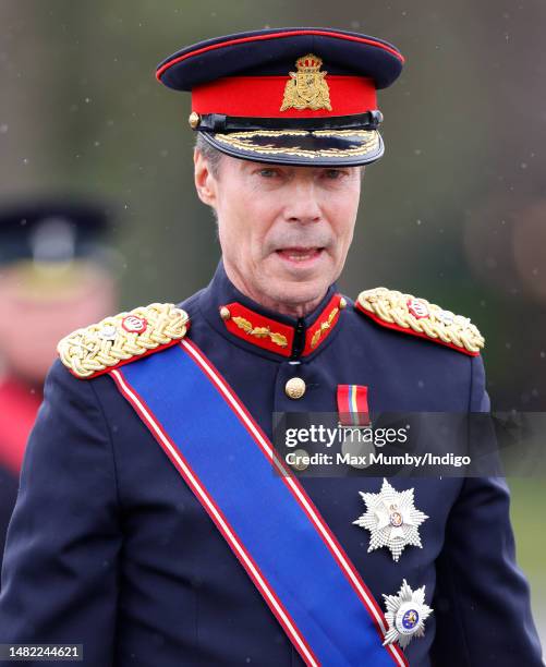 Grand Duke Henri of Luxembourg attends the 200th Sovereign's parade at the Royal Military Academy Sandhurst on April 14, 2023 in Camberley, England....