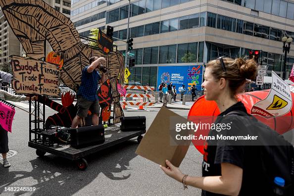Protestors Outside Of IMF And World Bank Group Spring Meetings Protestors Outside Of IMF And World Bank Group Spring Meetings
