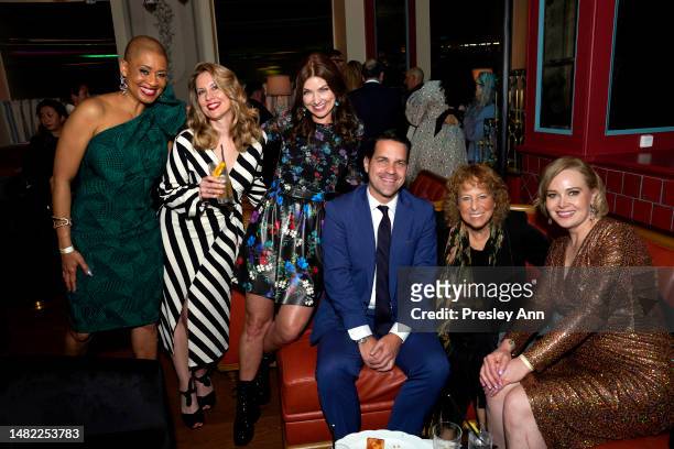 Host Jacqueline Stewart, guests, Dave Karger, Cass Warner, and TCM host Alicia Malone attend the after party for the opening night gala and world...
