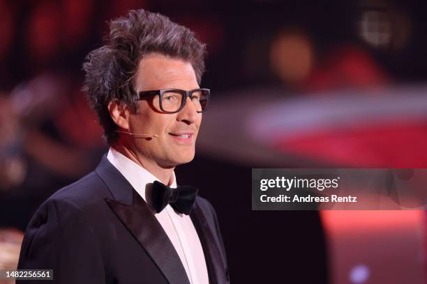 Host Daniel Hartwich is seen during the 7th Show of "Let's Dance" at MMC Studios on April 14, 2023 in Cologne, Germany.