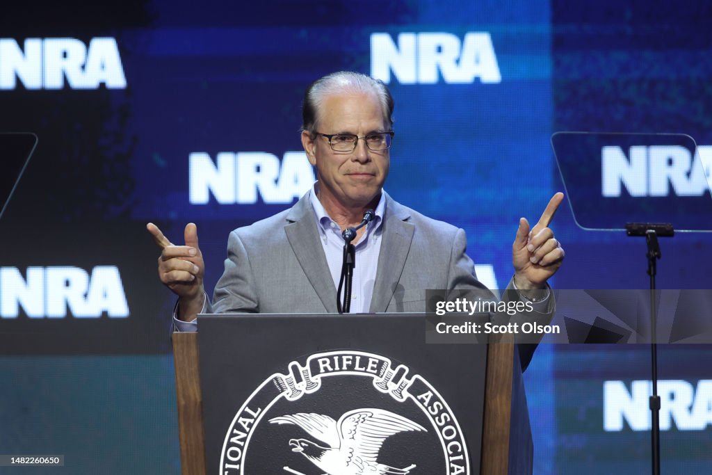 N Raila R Senator Mike Braun speaks to guests at the 2023 NRA-ILA Leadership ...