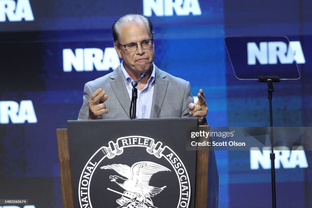 N Raila R Senator Mike Braun speaks to guests at the 2023 NRA-ILA Leadership ...
