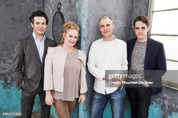 Thomas Kail, Nicole Fosse, Joel Fields and Steven Levenson of FX's 'Fosse/Verdon' pose for a portrait during the 2019 Winter TCA Portrait Studio at...