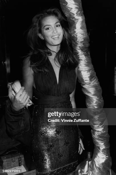 Cindy Crawford attends the "Horray for Hollywood" event at Bloomingdale's flagship store in New York City, New York, United States, 6th April 1988.