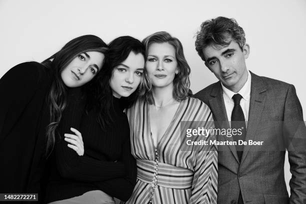 Sarah Adina Smith, Esme Creed-Miles, Mireille Enos and David Farr of 'Hanna' pose for a portrait during the 2019 Winter TCA Tour at Langham Hotel on...