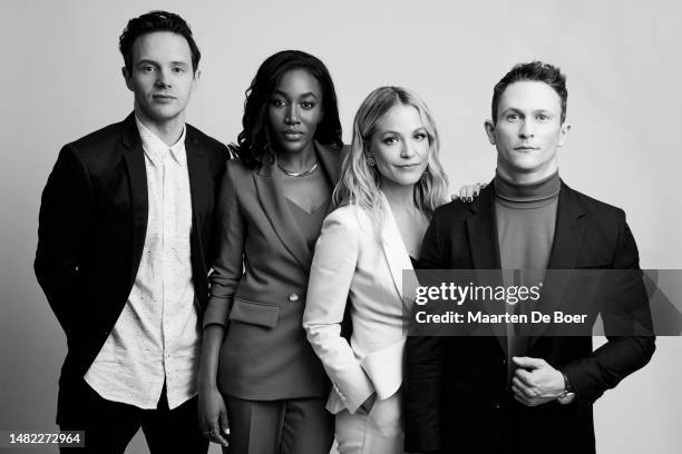 Mark O'Brien, Lauren E. Banks, Amanda Clayton and Jonathan Tucker of Showtime's 'City On A Hill' pose for a portrait during the 2019 Winter TCA Tour...