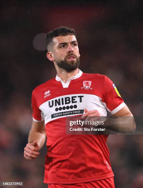 Middlesbrough player Tommy Smith in action during the Sky Bet Championship between Middlesbrough and Norwich City at Riverside Stadium on April 14,...