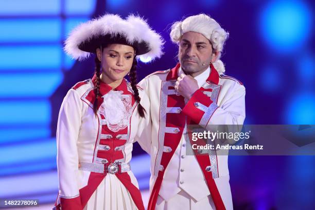 Christina Luft and Ali Güngörmüs learn they have been voted out of the show during the 7th Show of "Let's Dance" at MMC Studios on April 14, 2023 in...