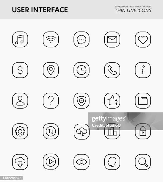 user interface editable stroke icons - question mark icon editable stock illustrations
