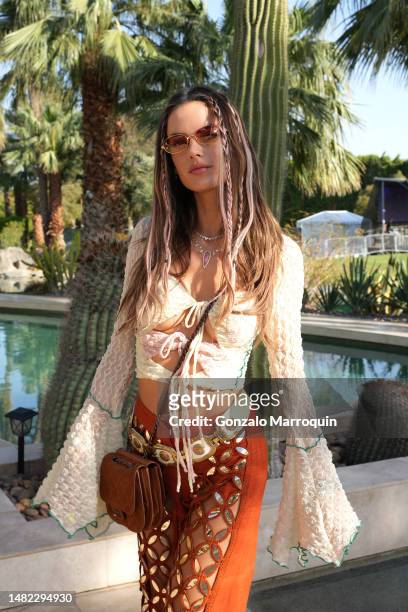 Alessandra Ambrosio attends the CELSIUS Oasis Vibe House on April 14, 2023 in Coachella, California.