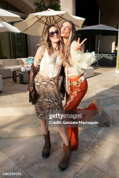 Paris Jackson and Alessandra Ambrosio attend the CELSIUS Oasis Vibe House on April 14, 2023 in Coachella, California.