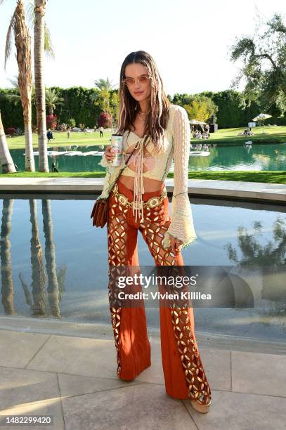 Alessandra Ambrosio attends the CELSIUS Oasis Vibe House on April 14, 2023 in Coachella, California.