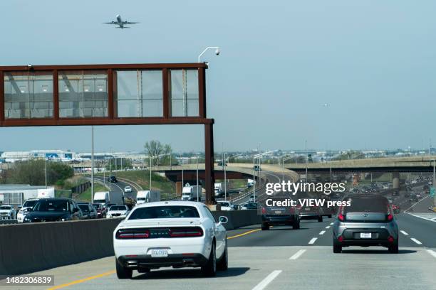 Cars are seen along the New Jersey turnpike in Elizabeth, New Jersey. On April 14, 2023. U.S. President Joe Biden underlined efforts to ameliorate...