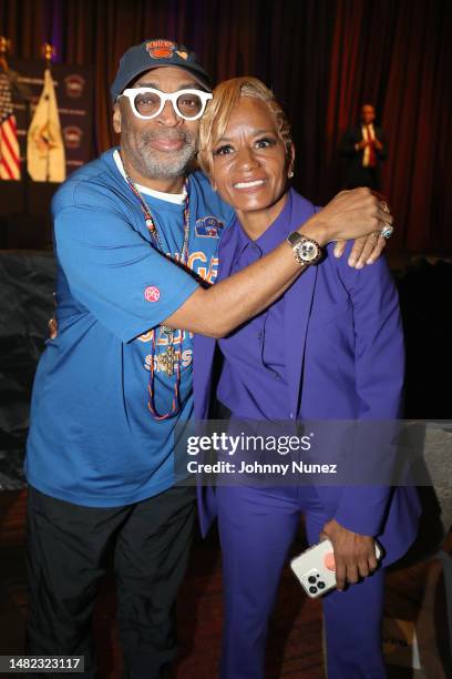 Spike Lee and Rachel Noerdlinger attend The 2023 National Action Network Convention Keynote Address By Vice President Kamala Harris at Sheraton New...