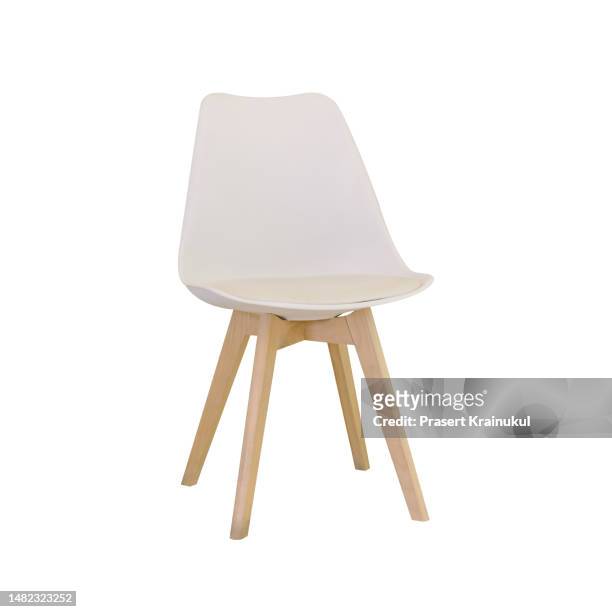 modern chair on white background. clipping path - clipping path stockfoto's en -beelden