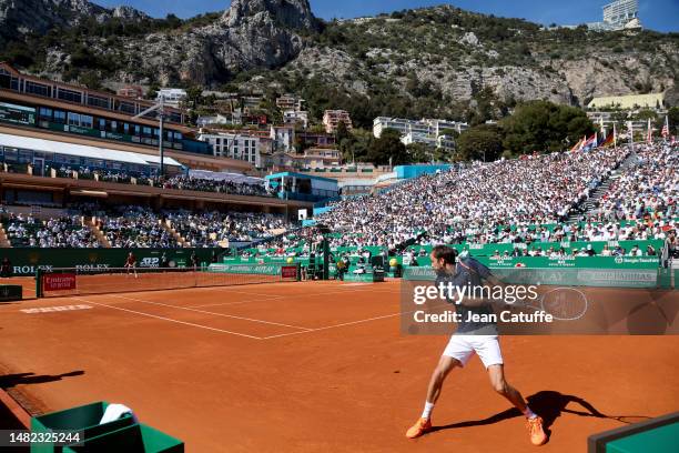 Daniil Medvedev of Russia during day 6 of the Rolex Monte-Carlo Masters 2023, an ATP Masters 1000 event at Monte-Carlo Country Club on April 14, 2023...