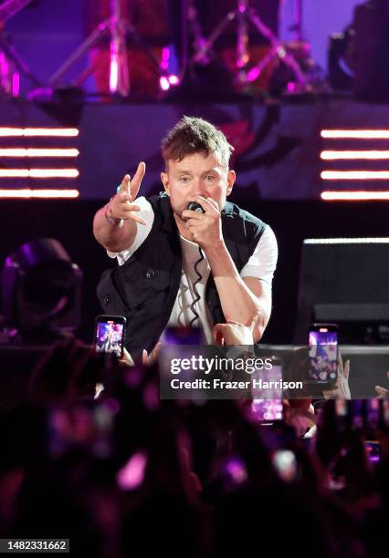 Damon Albarn of Gorillaz performs at the Coachella Stage during the 2023 Coachella Valley Music and Arts Festival on April 14, 2023 in Indio,...