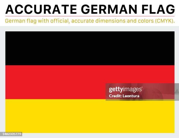 deutsche flagge (offizielle cmyk-farben, offizielle spezifikationen) - deutschland fahne stock-grafiken, -clipart, -cartoons und -symbole