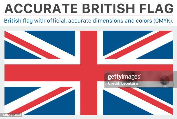 britische flagge (offizielle cmyk-farben, offizielle spezifikationen) - english-flag stock-grafiken, -clipart, -cartoons und -symbole