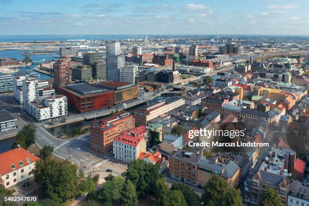 aerial view of malmö - malmo stock pictures, royalty-free photos & images