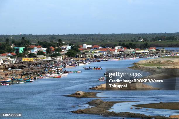 fishing village, manapa, tamil nadu, india - fishing village stock pictures, royalty-free photos & images