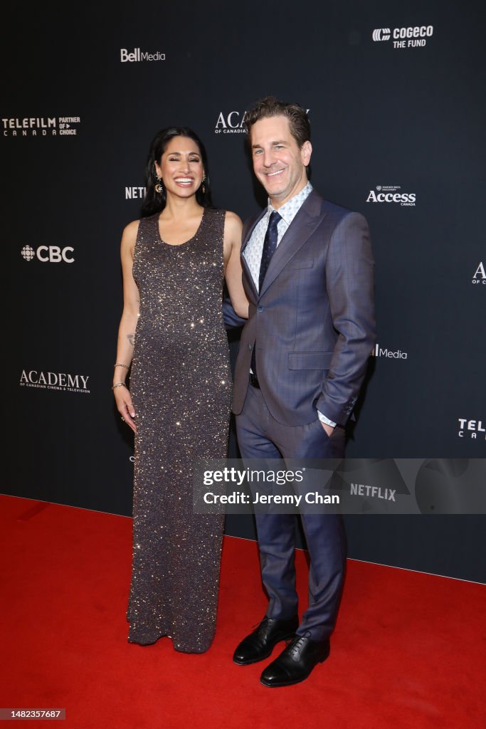 Aaron Rath Meaghan Rath and Aaron Abrams attend the 2023 Canadian Screen Awards ...