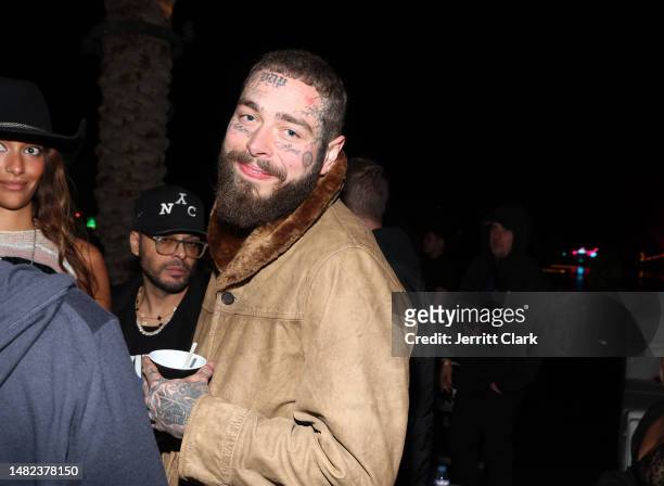 Post Malone enjoys Casamigos at TAO Desert Nights presented by Jeeter at Zenyara on April 14, 2023 in Coachella, California.