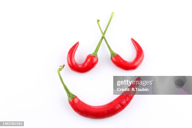 red chili pepper isolated on a white background - salsa dip stock-fotos und bilder
