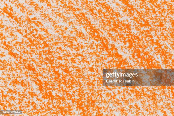 orange color crayon hand drawing texture for background - lápiz de color fotografías e imágenes de stock