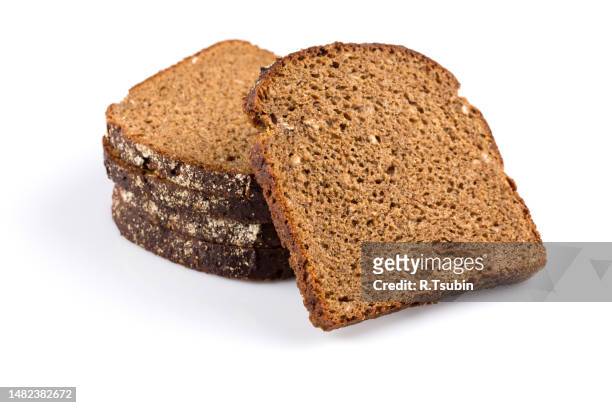 sliced of rye bread - sliced bread tower stock pictures, royalty-free photos & images