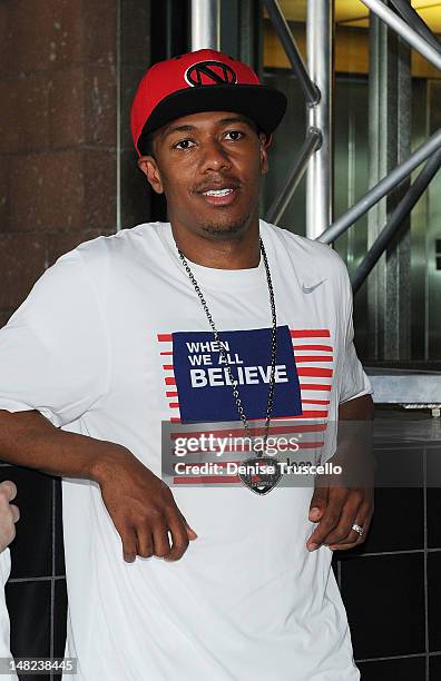 Nick Cannon during the Jalen Rose Leadership Academy Clinic at Impact Basketball on July 12, 2012 in Las Vegas, Nevada.