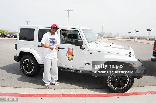 Nick Cannon during the Jalen Rose Leadership Academy Clinic at Impact Basketball on July 12, 2012 in Las Vegas, Nevada.