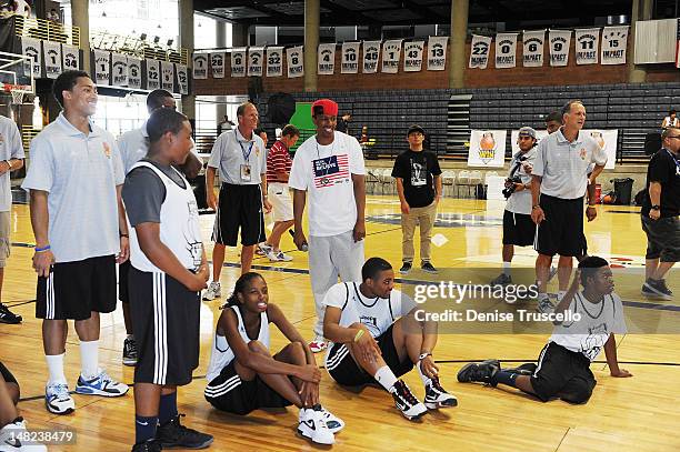 Nick Cannon during the Jalen Rose Leadership Academy Clinic at Impact Basketball on July 12, 2012 in Las Vegas, Nevada.