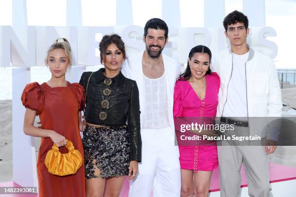 Monica Mara, Monica Cruz, Miguel Angel Muñoz, Beatriz Luengo, and Quique González attend the Un Dos Tres Nouvelle Generation Photocall during Day Two...