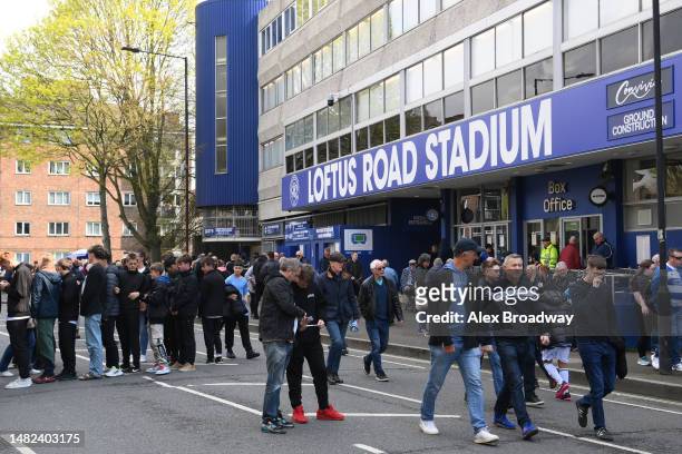 General view of the exterior of Lofus Road prior to the Sky Bet Championship between Queens Park Rangers and Coventry City at Loftus Road on April...